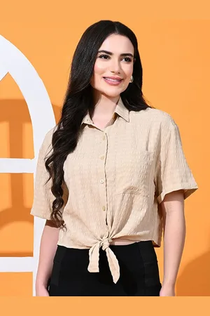 DressBerry Self Design Shirt Style Top