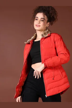V-Mart Women Spread Collar Solid Cotton Casual Parka Jacket