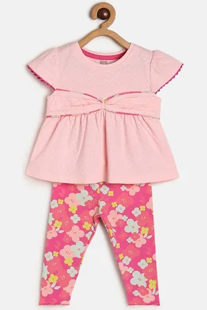 MINI KLUB Girls Printed Pure Cotton Top with Trousers