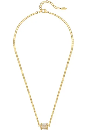Police Gold-Plated Stone Studded Barrel Necklace