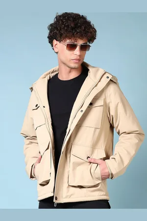 V-Mart Men Hooded Solid Cotton Casual Tailored Jacket