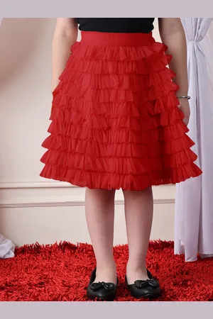 NEUDIS Girls Knee Length Fringe Skirt