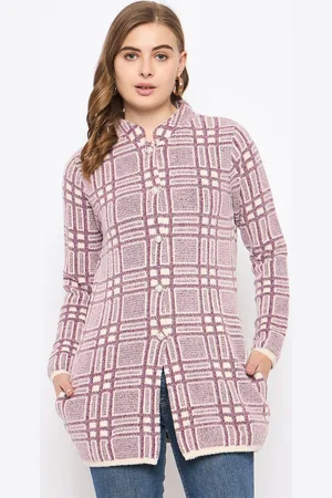 MADAME Women Checked Cardigan