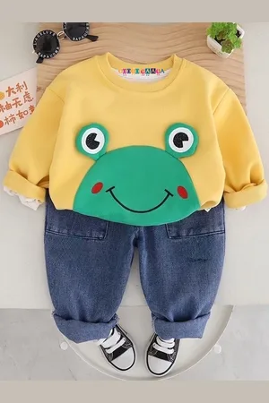 Googo Gaaga Boys Printed Pure Cotton T-shirt With Trousers
