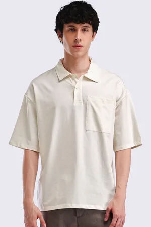 Flying Machine Men Solid Polo Collar Cotton Oversized T-shirt