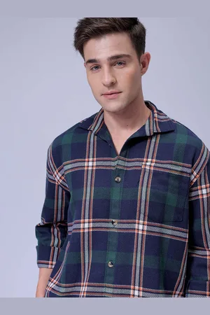 The Indian Garage Co Men Relaxed Fit Checked Dobby Textured Resortwear Shirt