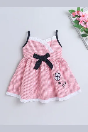 The Magic Wand Girls Checked Cotton Fit & Flare Dress