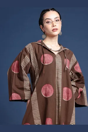 Taavi Block Print Legacy Geometric Printed Pure Cotton Ethnic Dress