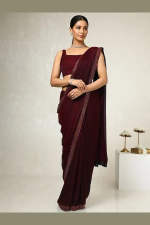 Soch Embellished Beads and Stones Pure Chiffon Saree