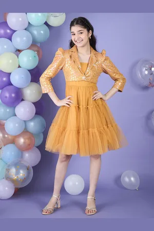 Cherry & Jerry Girls Printed Layered Fit & Flare Dress