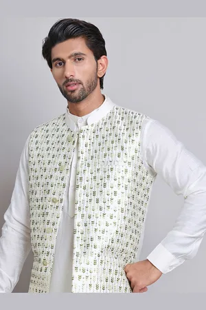 Jompers Men Embroidered Woven Nehru Jacket
