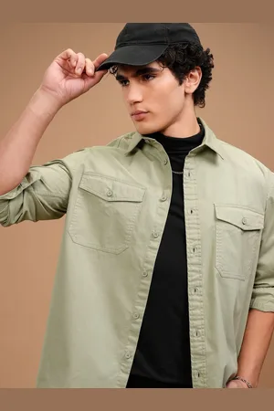 Highlander Men Solid Utility Pocket Oversized Overshirt