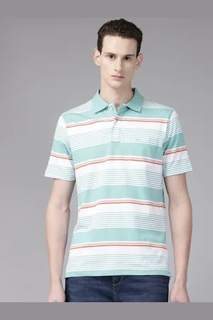 ColorPlus Striped Polo Collar Pure Cotton T-shirt