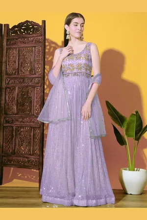 Chhabra 555 Women Embellished Sleeveless Gown Maxi Ethnic Dresses With Dupatta