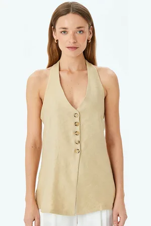 Koton Women Sleeveless Waistcoat With Button Closure