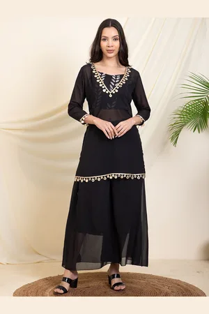 DEEBACO Printed Kurti, Top & Sharara Co-Ords Set
