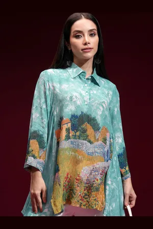 Vishudh Women Printed Shirt Style Top