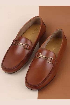 Louis Philippe Men Textured Leather Penny Loafers