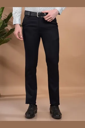 Canary London Men Smart Slim Fit Mid-Rise Formal Trouser