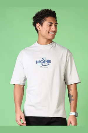 V-Mart Men Typography Printed Round Neck Cotton Oversized T-shirt