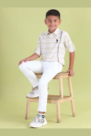 Ralph Lauren Boys Classic Fit Spread Collar Tartan Checked Cotton Casual Shirt