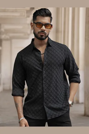Powerlook Men Spread Collar Tartan Checked Casual Shirt