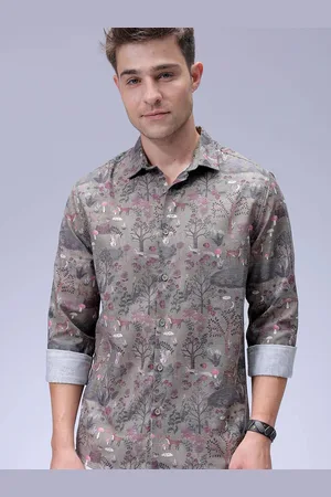 The Indian Garage Co Men Regular Fit Animal Printed Resortwear Linen Shirt