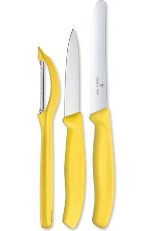 Victorinox Swiss Made Yellow 3 Pieces Paring knife set with U Peeler