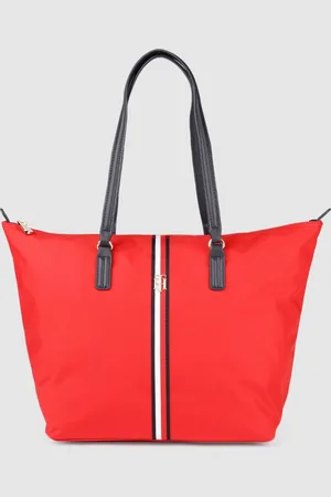 Tommy Hilfiger Red Solid Structured Tote Bag