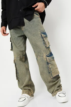 Max Collection Men Cotton Mid-Rise Cargo Styles Jeans
