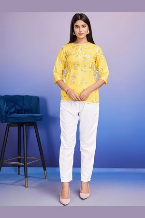 Kalini Floral Printed Boat Neck Top with Trousers