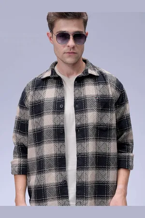 The Indian Garage Co Men Relaxed Fit Spread Collar Checked Cotton Casual Shirt
