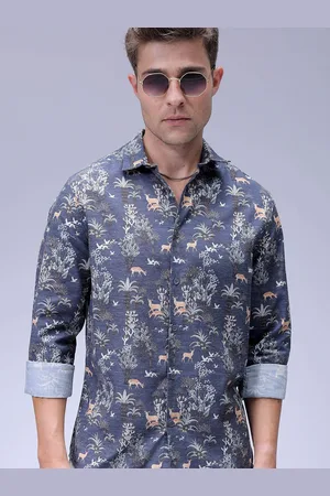 The Indian Garage Co Men Regular Fit Floral Printed Resortwear Linen Shirt