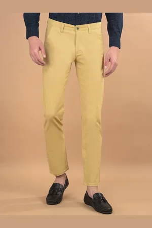 Canary London Men Smart Slim Fit Mid-Rise Cotton Chinos Trouser