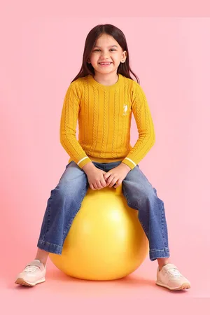 Ralph Lauren Girls Cable Knit Pure Cotton Pullover