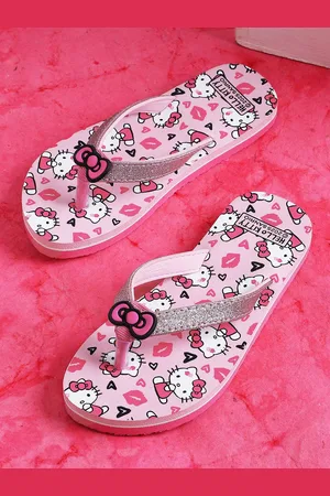 Kidsville Girls Hello Kitty Printed Thongs Flip Flops