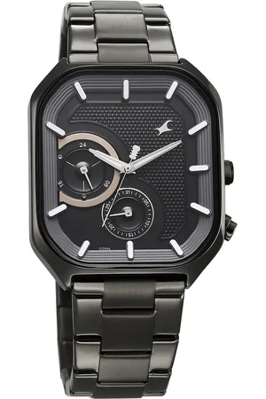 Fastrack Men Brass Dial & Stainless Steel Bracelet Style Straps Analogue Watch 3321QM01