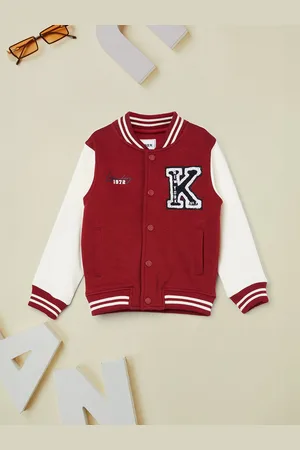 Max Collection Boys Cotton Varsity Jacket with Patchwork