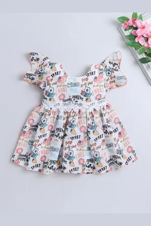 The Magic Wand Girls Floral Printed Fit & Flare Dress