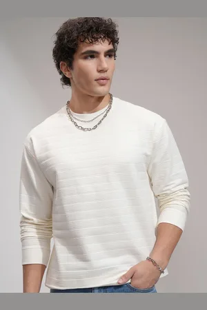 Highlander Men Round Neck Knitted Textured Relaxed Dropshoulder Sweatshirt