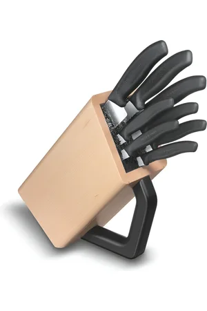 Victorinox Swiss Made Swiss Classic Black 8 Pieces Beechwooden Cutlery Block Knife Set