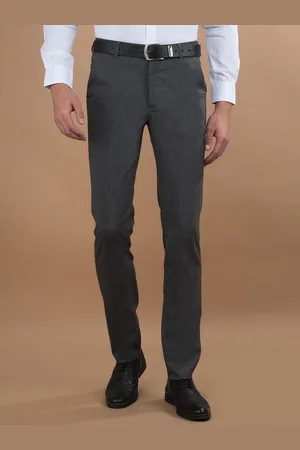 Canary London Men Smart Slim Fit Mid-Rise Wrinkle Free Formal Trousers