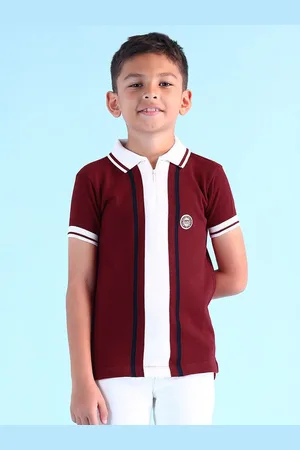 Ralph Lauren Boys Striped Polo Collar Cotton T-shirt