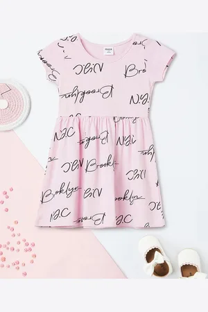 Max Collection Girls Typography Printed Fit & Flare Dress
