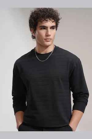 Highlander Men Round Neck Knitted Textured Relaxed Dropshoulder Sweatshirt