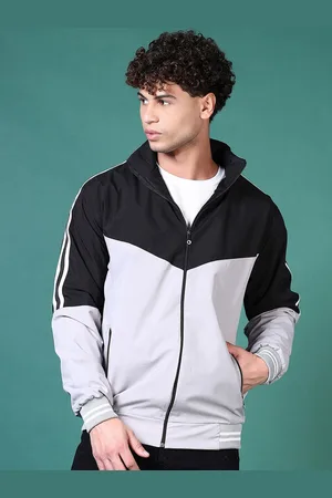 V-Mart Men Colourblocked Bomber with Embroidered Jacket