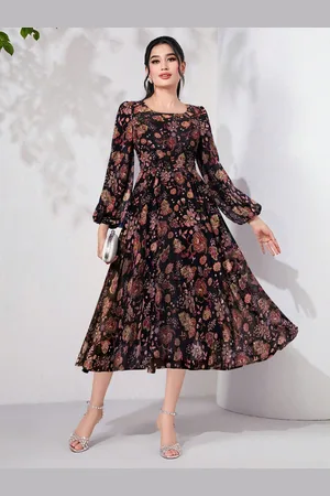 BAESD Women Floral Printed Fit & Flare Midi Dress