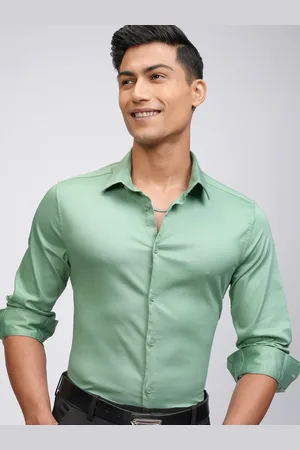 LocoMotive Premium Men Premium Satin Solid Occasion Shirt