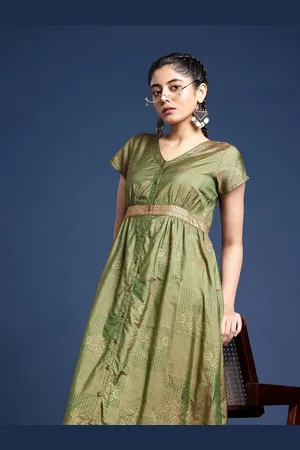 Taavi Festive Floral Printed Ethnic Dress