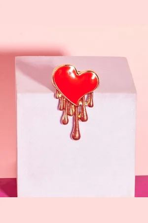 Salty Burning Red Heart Ring For Women & Girls